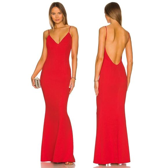 Katie May Bambina Gown Maxi Open Back Wedding Formal Gala Party Prom Red Size S - Picture 1 of 9